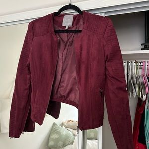 Beautiful anthropologie burgundy suede jacket